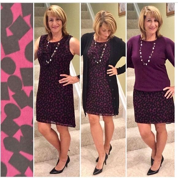 cabi Going Out Sugar Plum Geo Dress - Picture 4 of 8